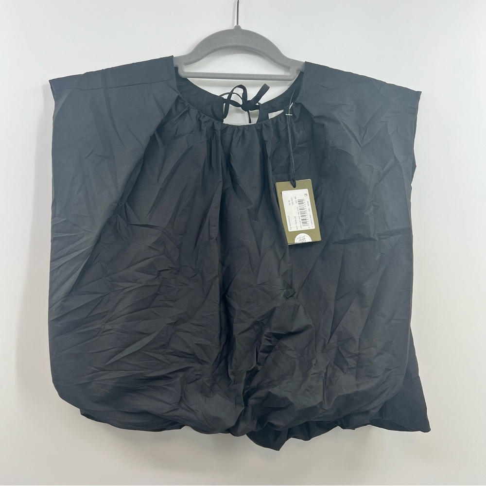 TELA ghiacciolo sleeveless puffed crop top in black size US XS NWT $245